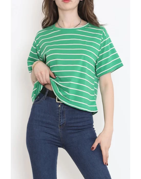 Çizgili Crop Tişört Benetton  - 9525.1567.