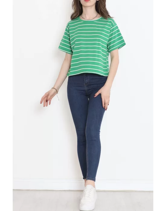 Çizgili Crop Tişört Benetton  - 9525.1567.