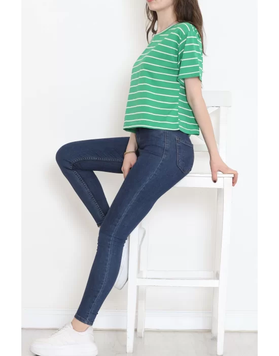 Çizgili Crop Tişört Benetton  - 9525.1567.