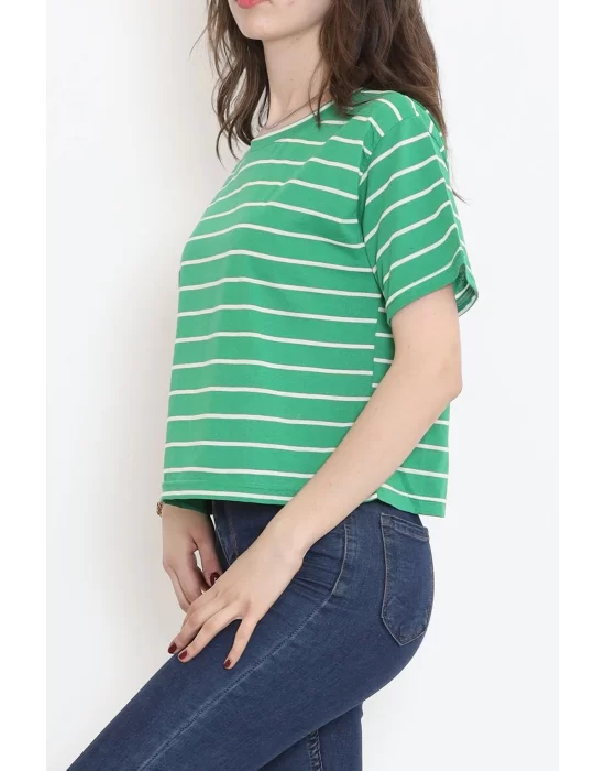 Çizgili Crop Tişört Benetton  - 9525.1567.