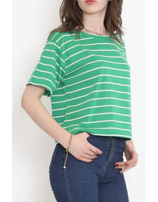 Çizgili Crop Tişört Benetton  - 9525.1567.