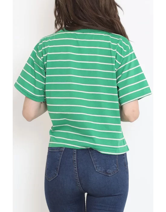 Çizgili Crop Tişört Benetton  - 9525.1567.