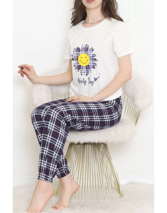 Desenli Pijama Takımı Beyazlaci - 15279.1773.