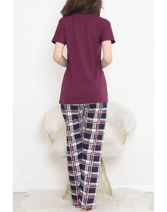 Desenli Pijama Takımı Mor - 15279.1773.