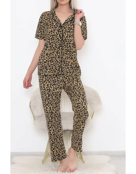 Düğmeli Pijama Takımı Leopar - 11449.102.