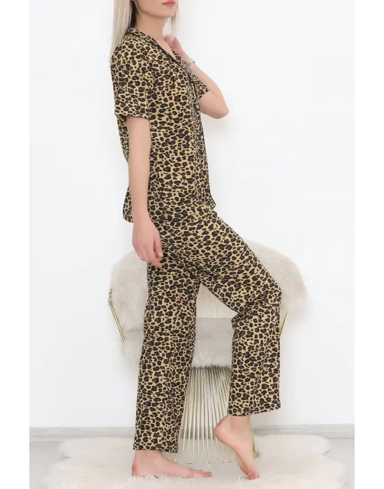 Düğmeli Pijama Takımı Leopar - 11449.102.