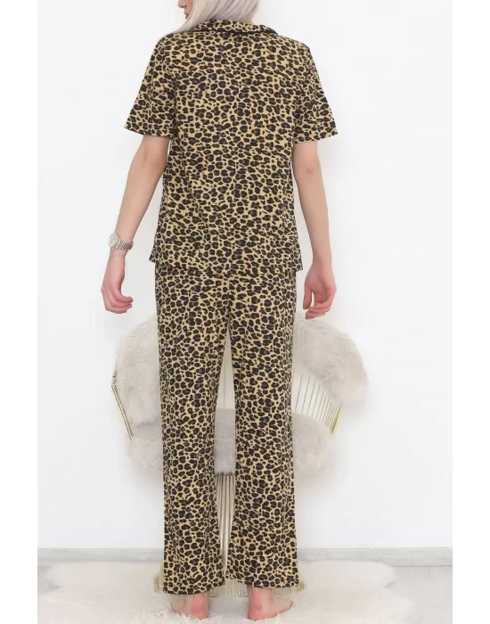 Düğmeli Pijama Takımı Leopar - 11449.102.