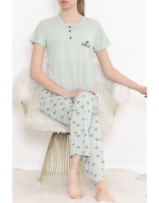 Düğmeli Pijama Takımı Mintlaci - 704.1287.