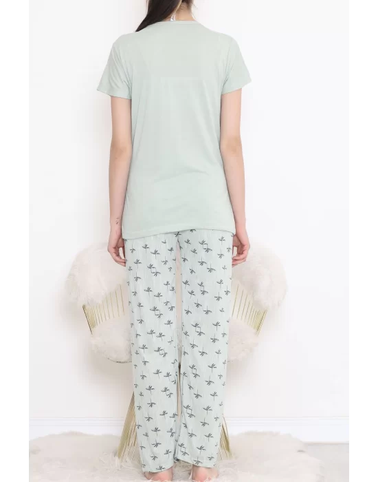 Düğmeli Pijama Takımı Mintlaci - 704.1287.