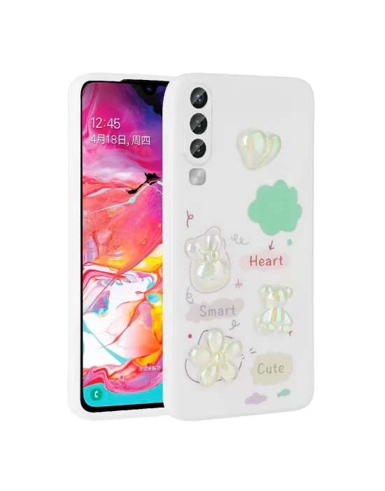 Galaxy A50 Kılıf Kabartma Figürlü Parlak Zore Toys Silikon Kapak