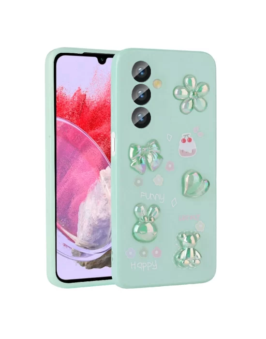 Galaxy M34 5G Kılıf Kabartma Figürlü Parlak Zore Toys Silikon Kapak