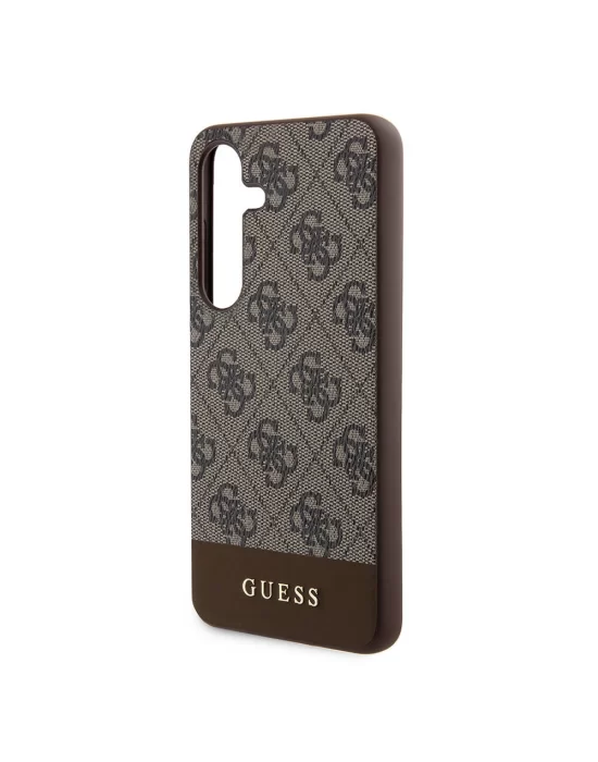 Galaxy S24 Kılıf Guess Orjinal Lisanslı PU Deri Şerit Logo Dizaynlı Kapak