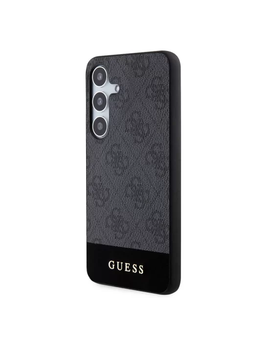 Galaxy S24 Kılıf Guess Orjinal Lisanslı PU Deri Şerit Logo Dizaynlı Kapak