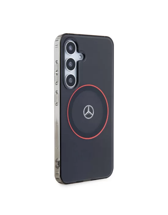 Galaxy S24 Kılıf Mercedes Benz Orjinal Lisanslı Magsafe Şarj Özellikli IML Yıldız Logolu Red Ring Kapak