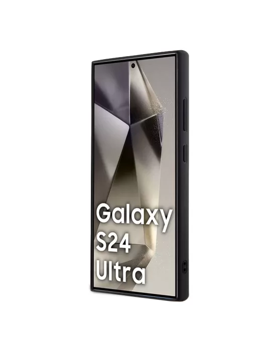 Galaxy S24 Ultra Kılıf Guess Orjinal Lisanslı Taşlı Arka Yüzey Üçgen Logolu Kapak