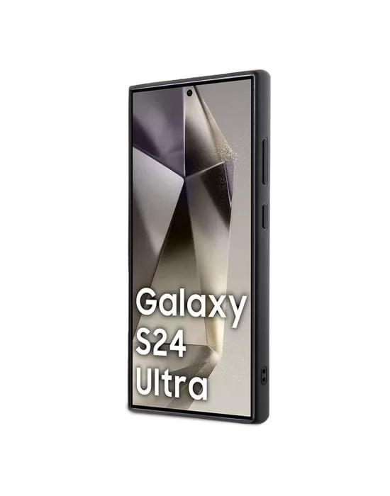 Galaxy S24 Ultra Kılıf Guess Orjinal Lisanslı Taşlı Arka Yüzey Üçgen Logolu Kapak