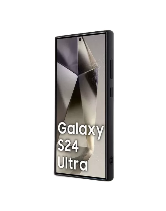 Galaxy S24 Ultra Kılıf Karl Lagerfeld Taşlı Metal Logo Orjinal Lisanslı Kapak