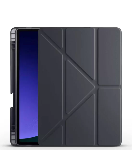 Galaxy Tab S9 FE Kılıf Zore Tri Folding Kalem Bölmeli Standlı Kılıf