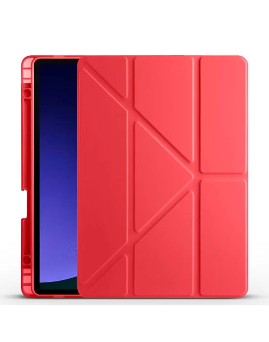 Galaxy Tab S9 Kılıf Zore Tri Folding Kalem Bölmeli Standlı Kılıf