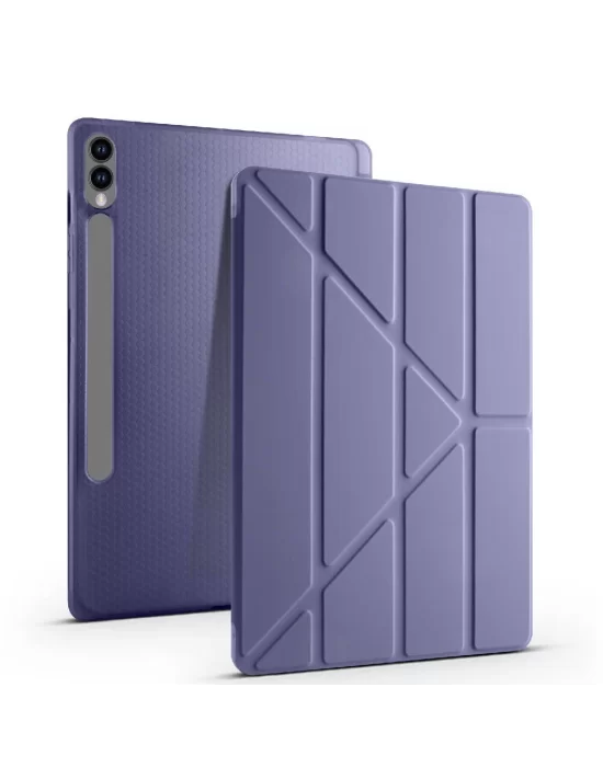 Galaxy Tab S9 Plus Kılıf Zore Tri Folding Kalem Bölmeli Standlı Kılıf