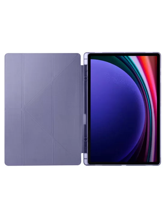 Galaxy Tab S9 Ultra Kılıf Zore Tri Folding Kalem Bölmeli Standlı Kılıf