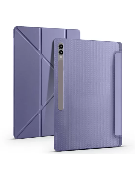 Galaxy Tab S9 Ultra Kılıf Zore Tri Folding Kalem Bölmeli Standlı Kılıf