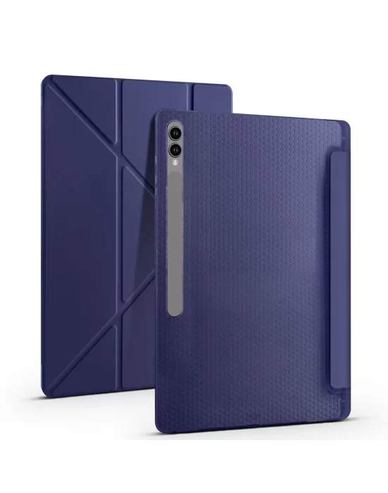 Galaxy Tab S9 Ultra Kılıf Zore Tri Folding Kalem Bölmeli Standlı Kılıf