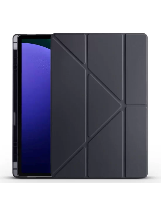 Galaxy Tab S9 Ultra Kılıf Zore Tri Folding Kalem Bölmeli Standlı Kılıf