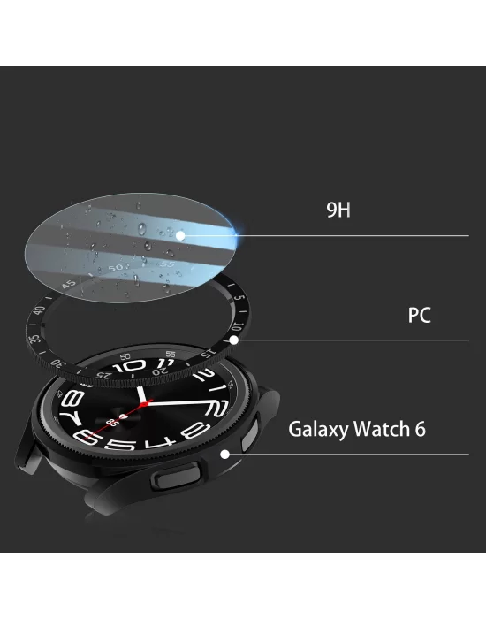 Galaxy Watch 6 Classic 43mm Sert PC Kasa ve Ekran Koruyucu Zore Sport Watch Gard 29