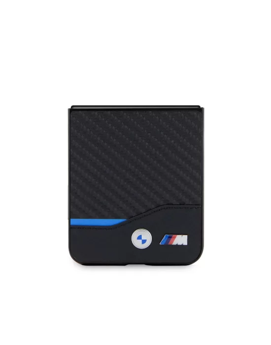 Galaxy Z Flip 5 Kılıf BMW Orjinal Lisanslı M Logolu PU Karbon Kapak