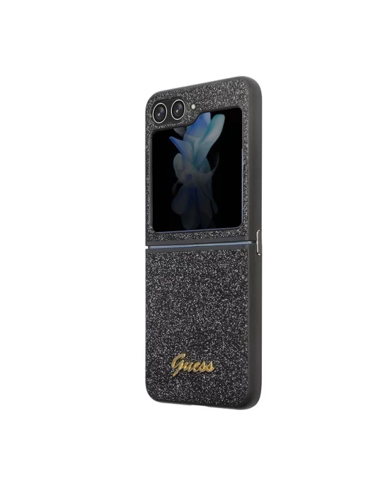 Galaxy Z Flip 5 Kılıf Guess Orjinal Lisanslı Yazı Logolu Glitter Script Kapak