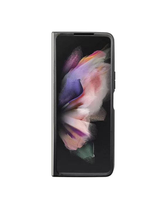 Galaxy Z Fold 5 Kılıf Guess Orjinal Lisanslı PU Deri Taşlı Üçgen Logo 4G Desenli Strass Kapak