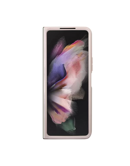 Galaxy Z Fold 5 Kılıf Guess Orjinal Lisanslı PU Deri Taşlı Üçgen Logo 4G Desenli Strass Kapak