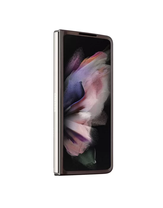 Galaxy Z Fold 5 Kılıf Guess Orjinal Lisanslı PU Deri Taşlı Üçgen Logo 4G Desenli Strass Kapak