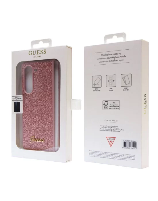 Galaxy Z Fold 5 Kılıf Guess Orjinal Lisanslı Yazı Logolu Glitter Script Kapak