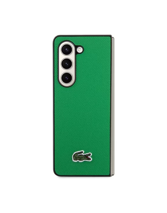 Galaxy Z Fold 5 Kılıf Lacoste Orjinal Lisanslı PU Pike Desenli Arka Yüzey İkonik Timsah Dokuma Logolu Kapak