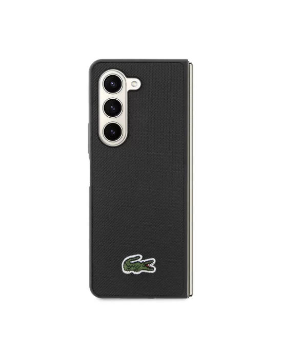 Galaxy Z Fold 5 Kılıf Lacoste Orjinal Lisanslı PU Pike Desenli Arka Yüzey İkonik Timsah Dokuma Logolu Kapak