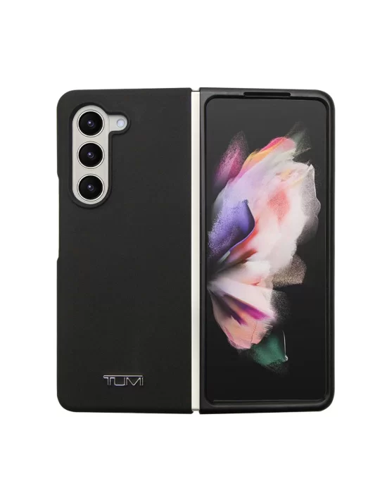 Galaxy Z Fold 5 Kılıf TUMI Liquid Silikon Metal Logo Dizayn Orjinal Lisanslı Kapak