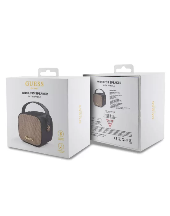 Guess Orjinal Lisanslı Askılı PU Deri Yazı Logolu 5W Bluetooth Speaker