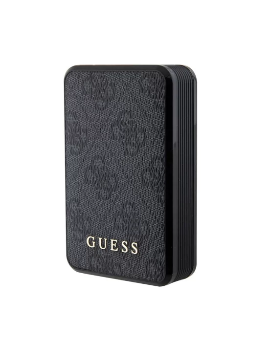 Guess Orjinal Lisanslı Dijital Led Göstergeli PU Deri 4G Desenli Metal Yazı Logolu Powerbank 10000mAh 18W