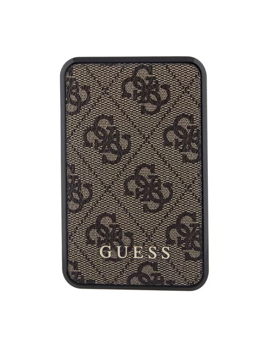 Guess Orjinal Lisanslı Dijital Led Göstergeli PU Deri 4G Desenli Metal Yazı Logolu Powerbank 10000mAh 18W