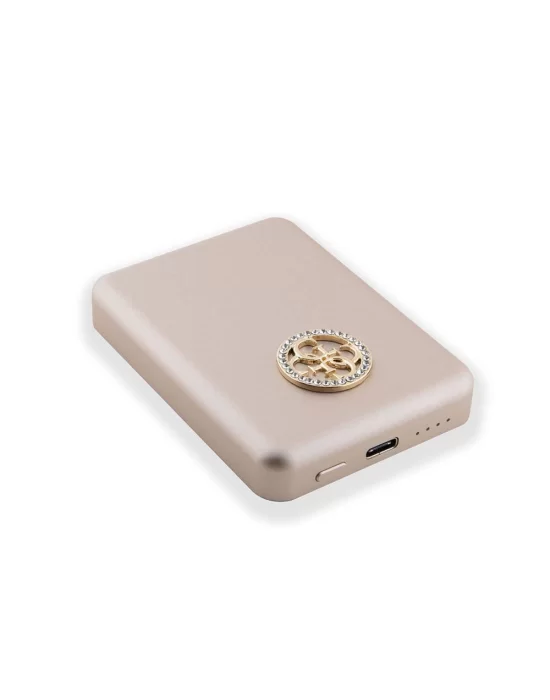 Guess Orjinal Lisanslı Magsafe Şarj Özellikli Taşlı 4G Logolu Powerbank 3000mAh 5W