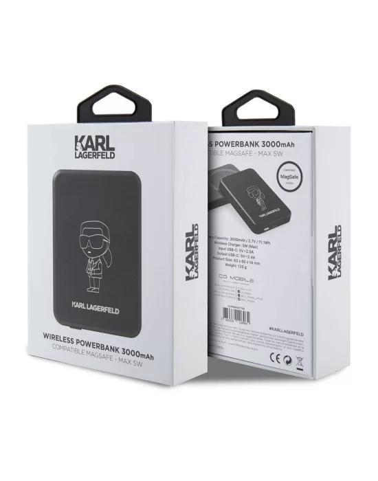 Karl Lagerfeld Led Işıklı Göstergeli Magsafe Magnetik Orjinal Lisanslı Powerbank 3000 Mah