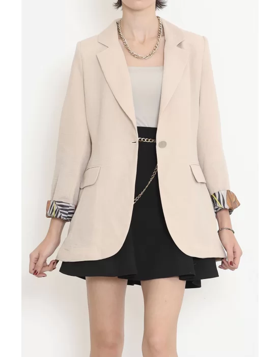 Keten Blazer Ceket Bej - 2115.1322.