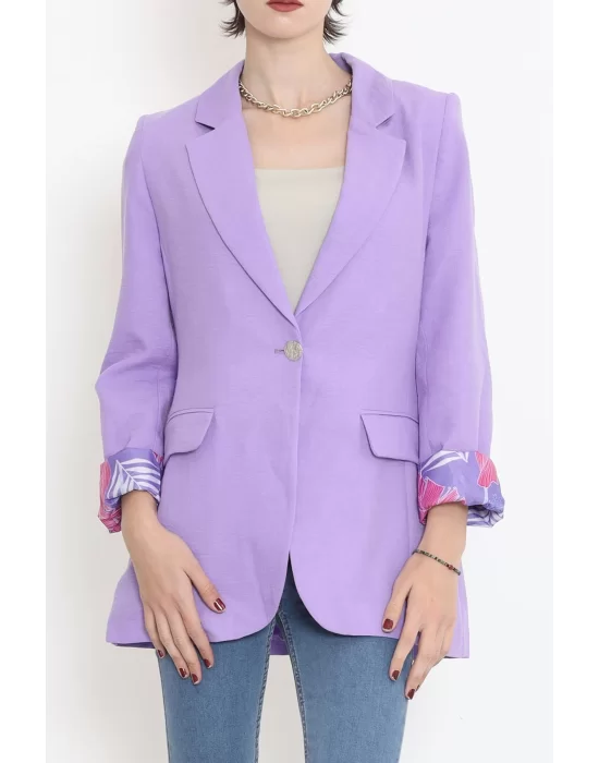 Keten Blazer Ceket Lila - 2115.1322.