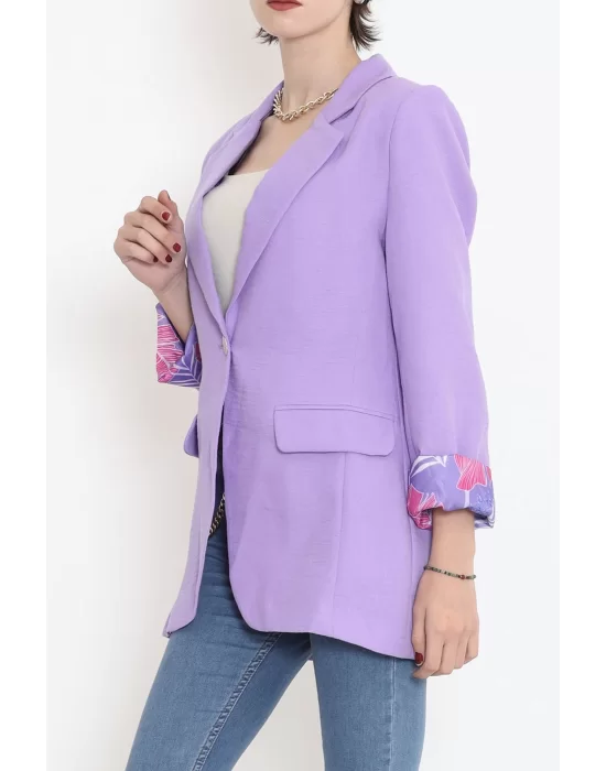 Keten Blazer Ceket Lila - 2115.1322.