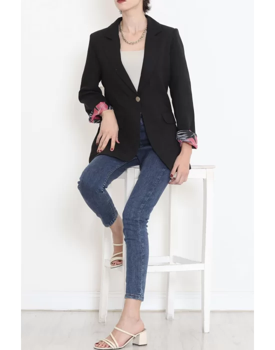 Keten Blazer Ceket Siyah - 2115.1322.