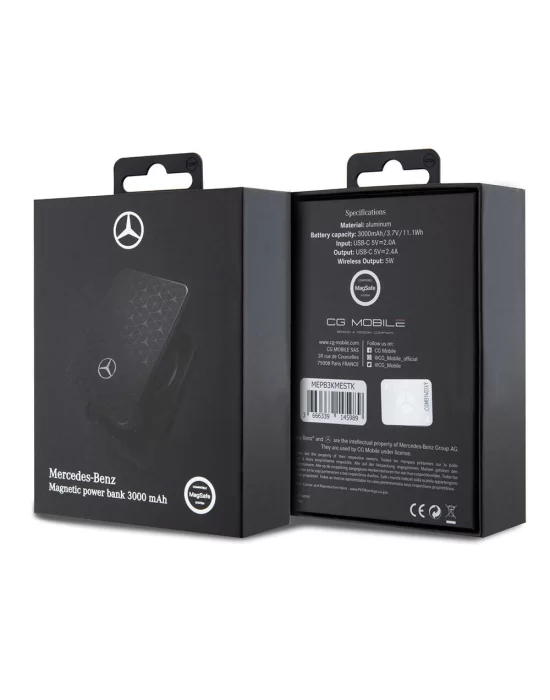 Mercedes Benz Led Işıklı Göstergeli Magsafe Magnetik Orjinal Lisanslı Powerbank 3000 Mah