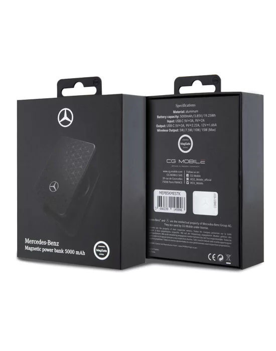 Mercedes Benz Led Işıklı Göstergeli Magsafe Magnetik Orjinal Lisanslı Powerbank 5000 Mah