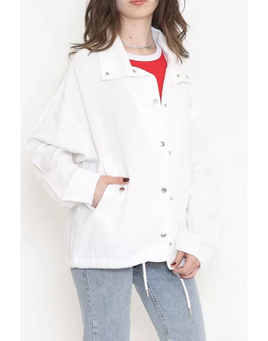 Oversize Ceket Beyaz - 2295.1367.